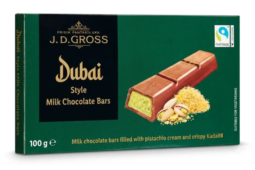 barritas de chocolate Dubai de Lidl