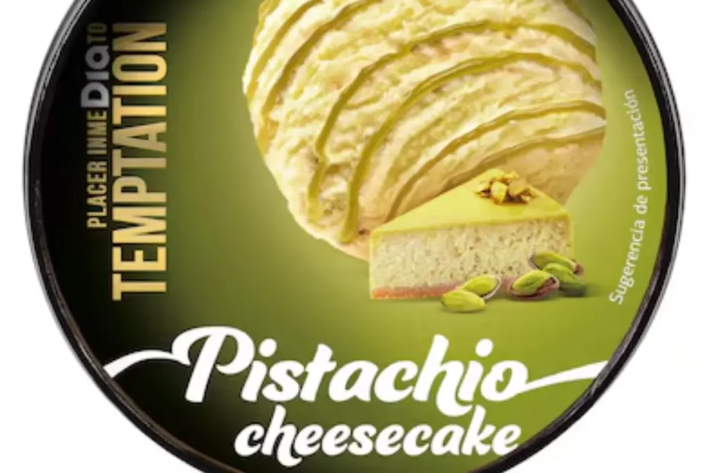 helado de pistacho y tarta de queso de Dia